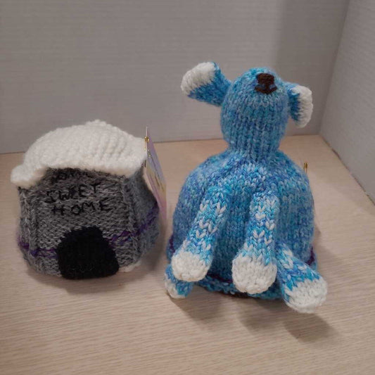 Knitted Puppy in a Kennel
