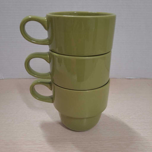 Green mugs - set of three