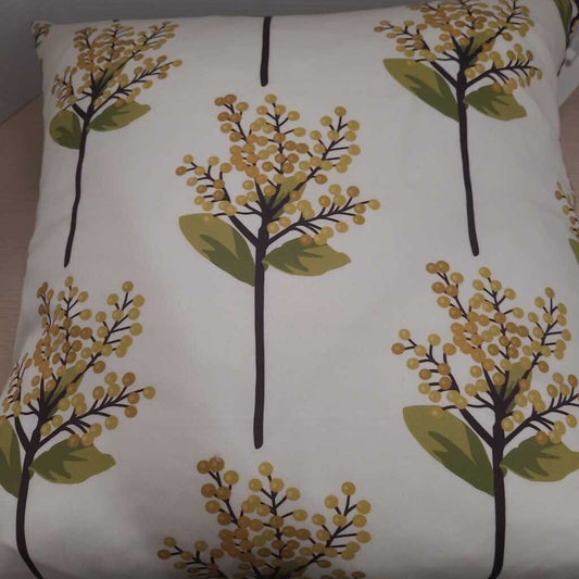Pillow - handmade - retro mod berries yellow