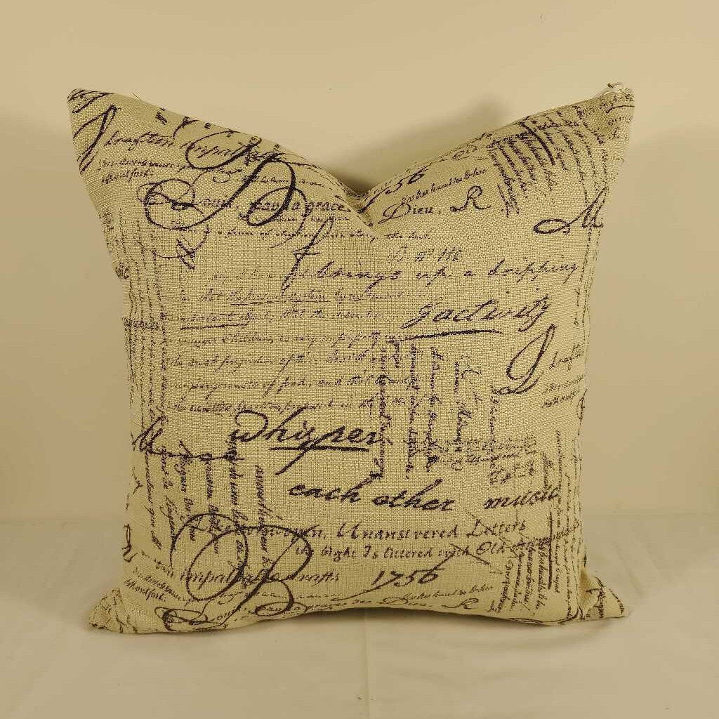 Pillow - handmade - script fabric down pillow