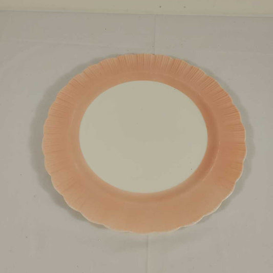 PINK & WHITE GLASS SERVING PLATE