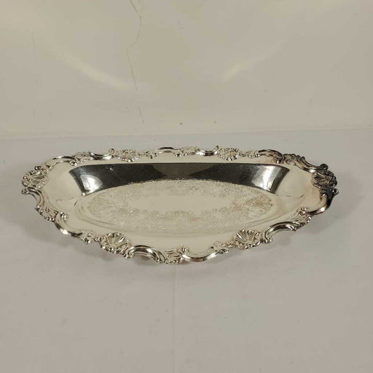 SILVER PLATE SERVING TRAY - OVAL