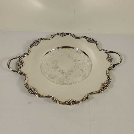 SILVER PLATE SERVING TRAY - ROUND