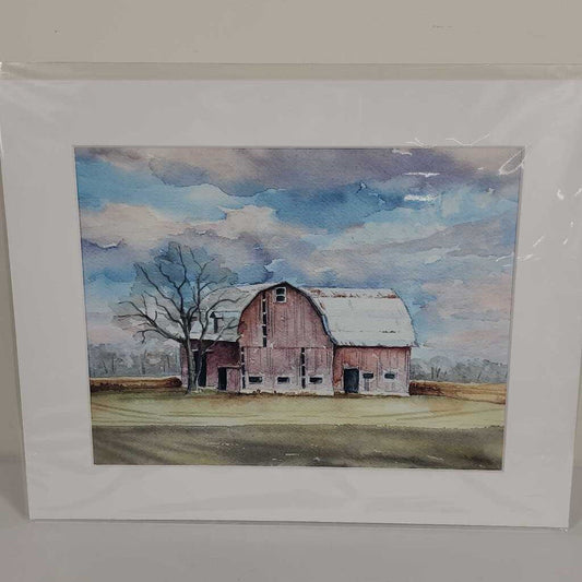 RED BARN - WATERCOLOUR PRINT