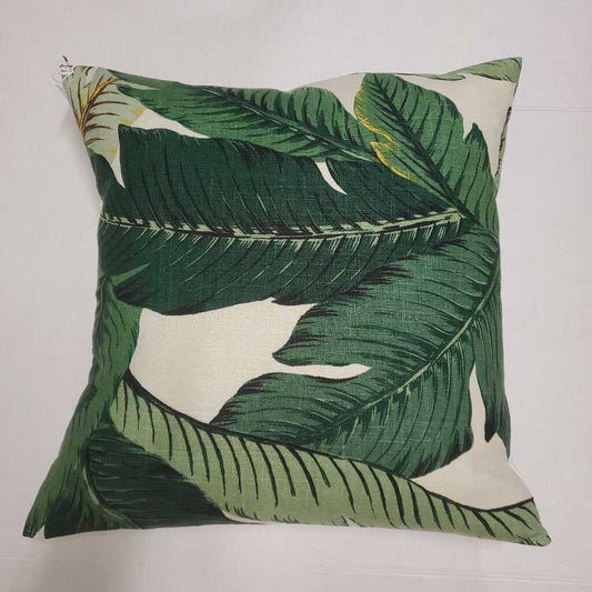 Pillow - handmade - banana leaf print 20x20