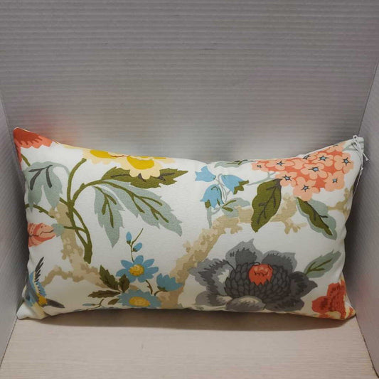 Pillow - outdoor/indoor - handmade - chintz floral 12x20