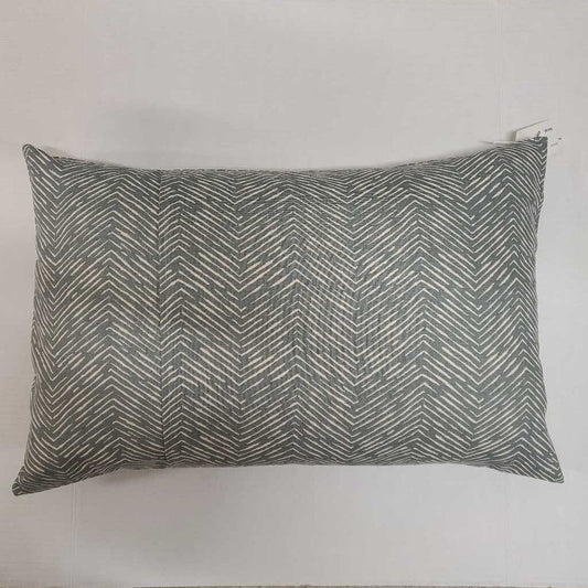 Pillow - handmade blue chevron 16x24"
