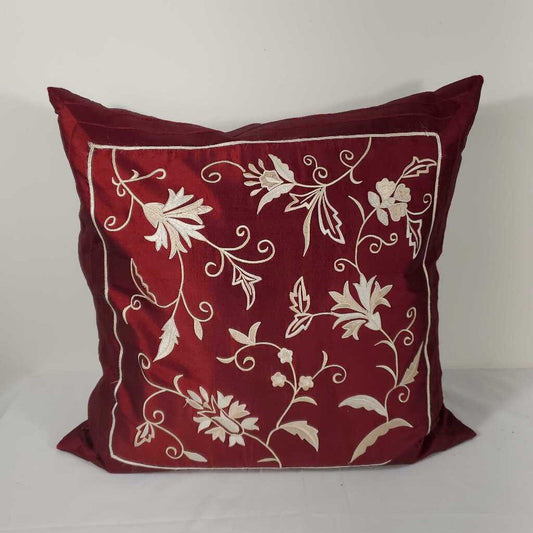 RED SATIN DOWN FILLED PILLOW