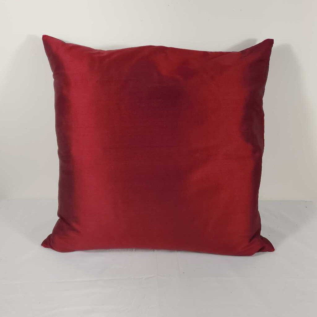 RED SATIN DOWN FILLED PILLOW