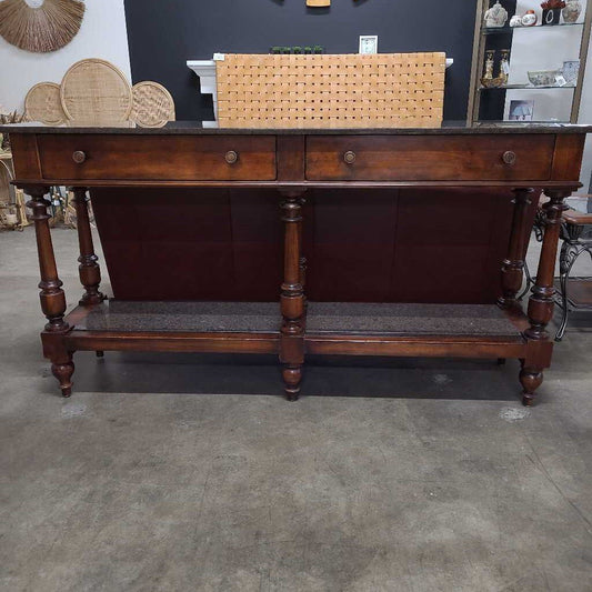 ACQUISITIONS BY HENREDON GRANITE TOP HALL TABLE
